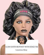 Lush Satin Bonnet With Edge Tie